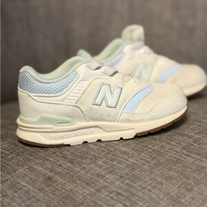 New Balance Kids' Light Blue and White Sneakers